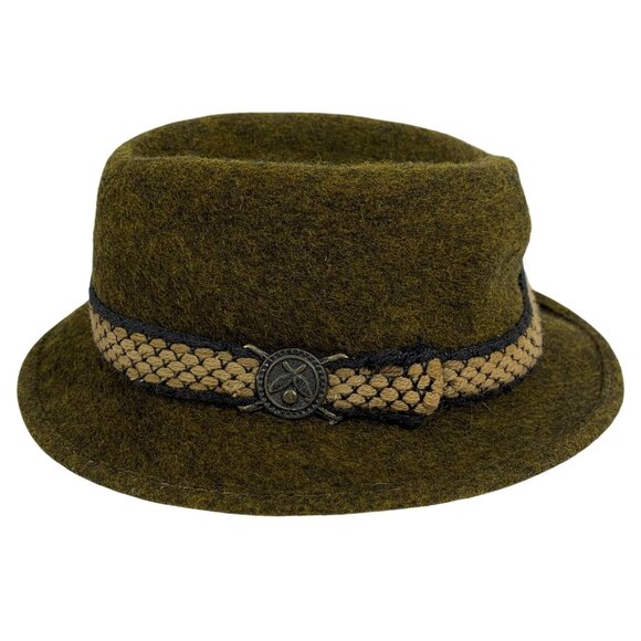 Vintage BOYVILLE Mens Greenish Wool Hat SZ 6.5 Deluxe Quality Sears Roebuck Co - Picture 2 of 11
